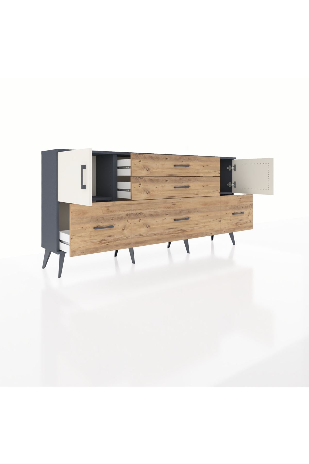 Arges Konsol 2 Raflı 5 Çekmeceli 2 Kapaklı 176x30x83 - S148M029V15A