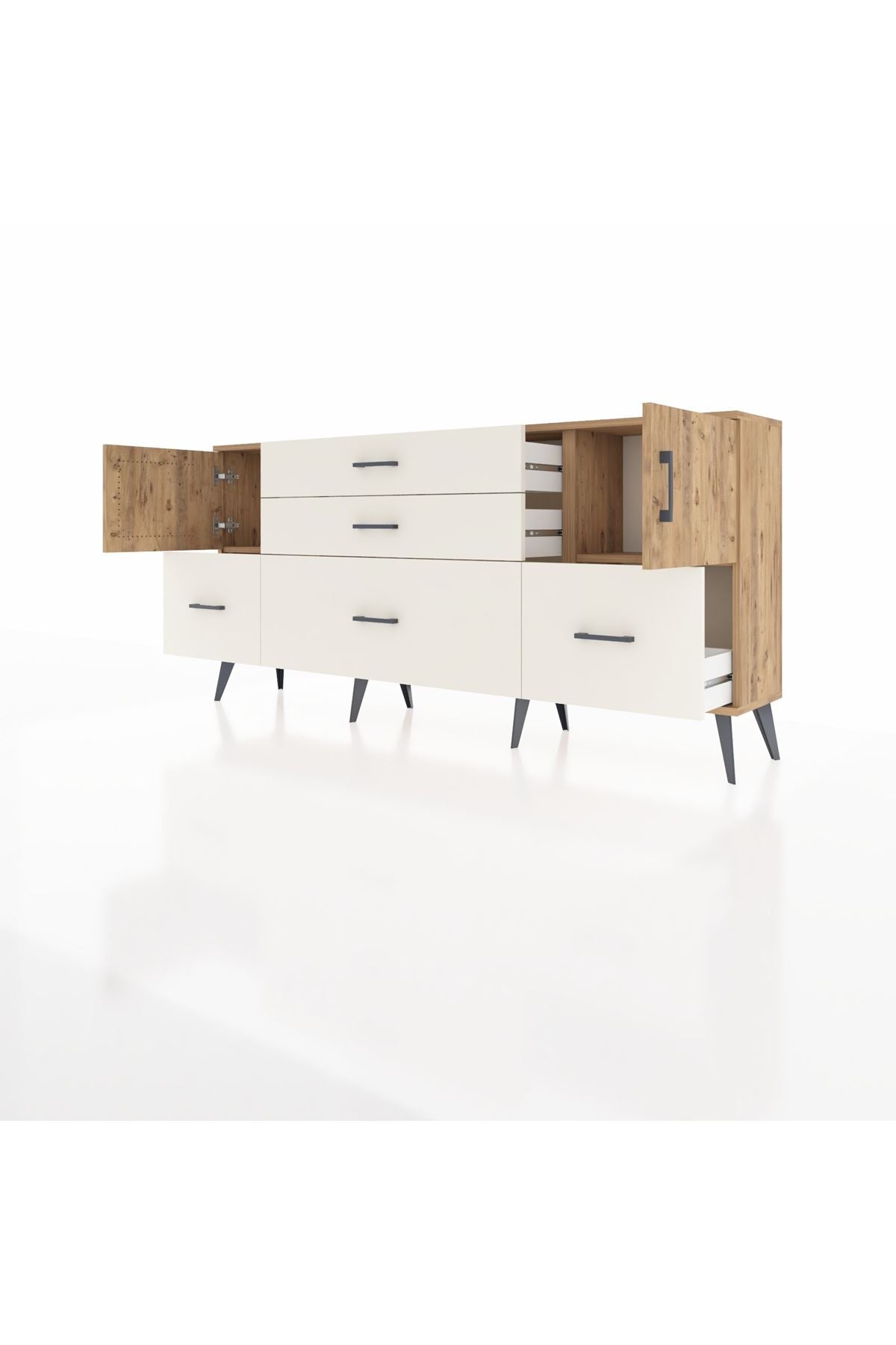 Arges Konsol 2 Raflı 5 Çekmeceli 2 Kapaklı 176x30x83 - S148M029V19A