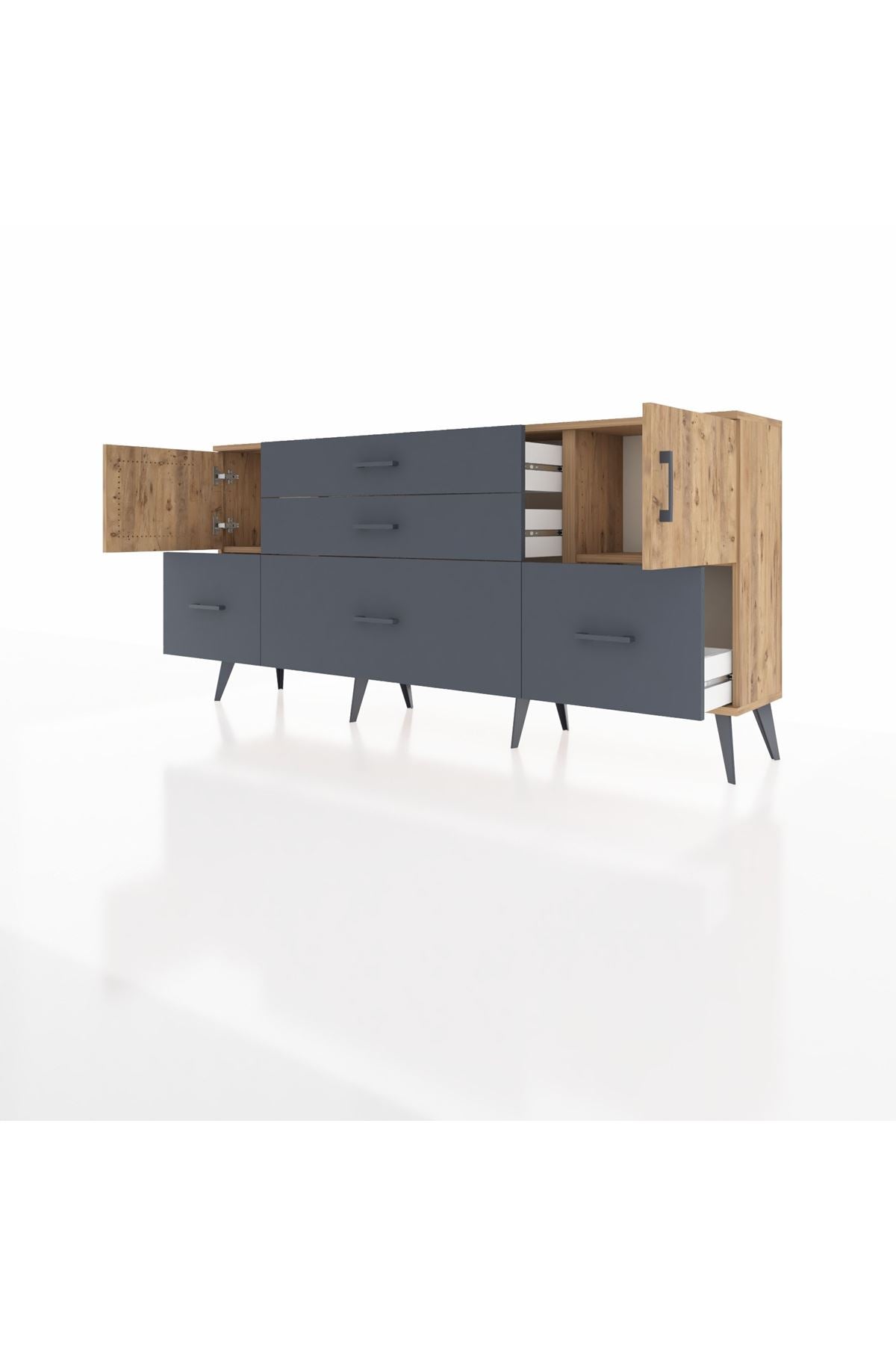 Arges Konsol 2 Raflı 5 Çekmeceli 2 Kapaklı 176x30x83 - S148M029V20A