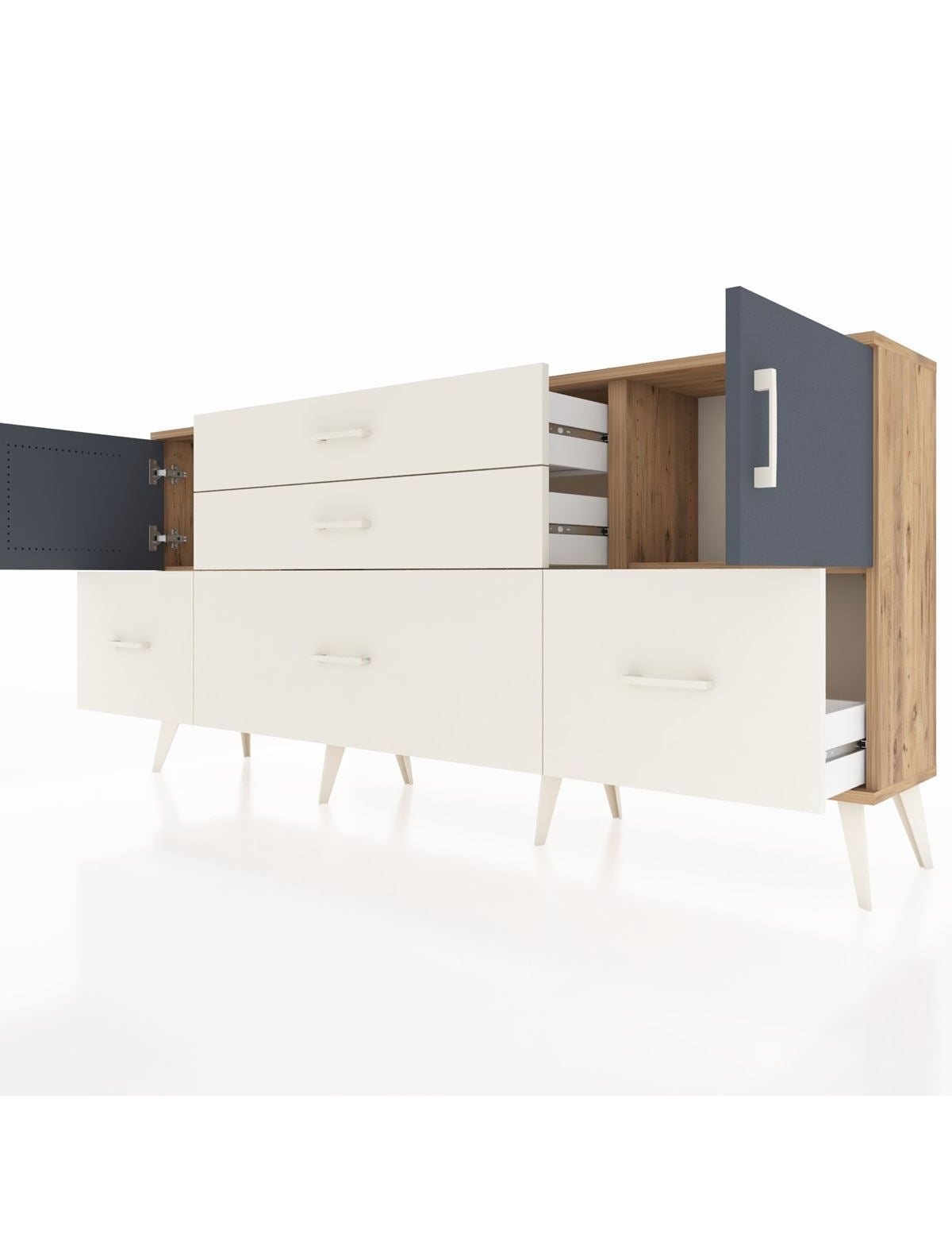 Arges Konsol 2 Raflı 5 Çekmeceli 2 Kapaklı 176x30x83 - S148M029V25A