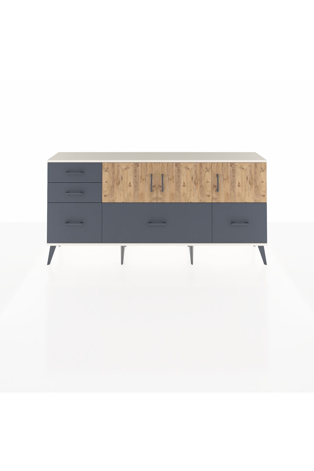Arges Konsol 2 Raflı 5 Çekmeceli 3 Kapaklı 176x30x83 - S148M030V02A