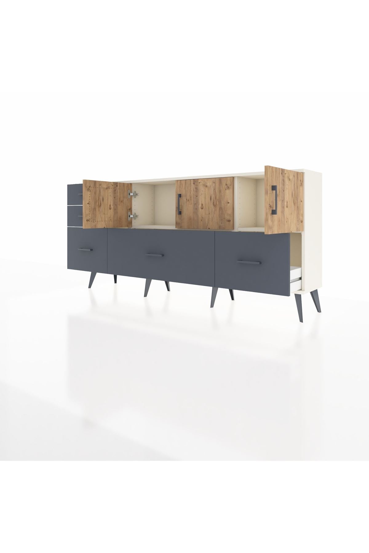 Arges Konsol 2 Raflı 5 Çekmeceli 3 Kapaklı 176x30x83 - S148M030V02A
