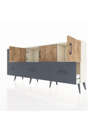 Arges Konsol 2 Raflı 5 Çekmeceli 3 Kapaklı 176x30x83 - S148M030V02A