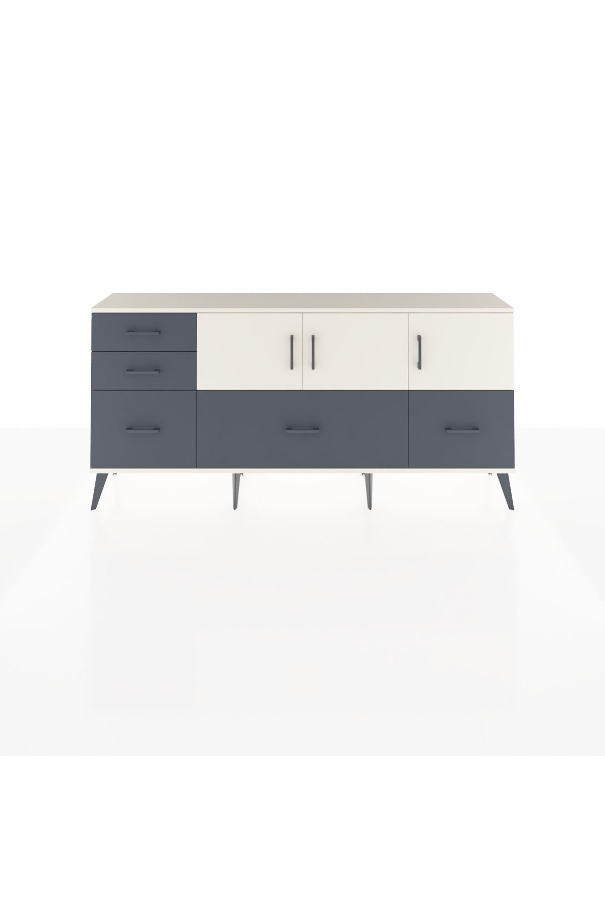 Arges Konsol 2 Raflı 5 Çekmeceli 3 Kapaklı 176x30x83 - S148M030V05A
