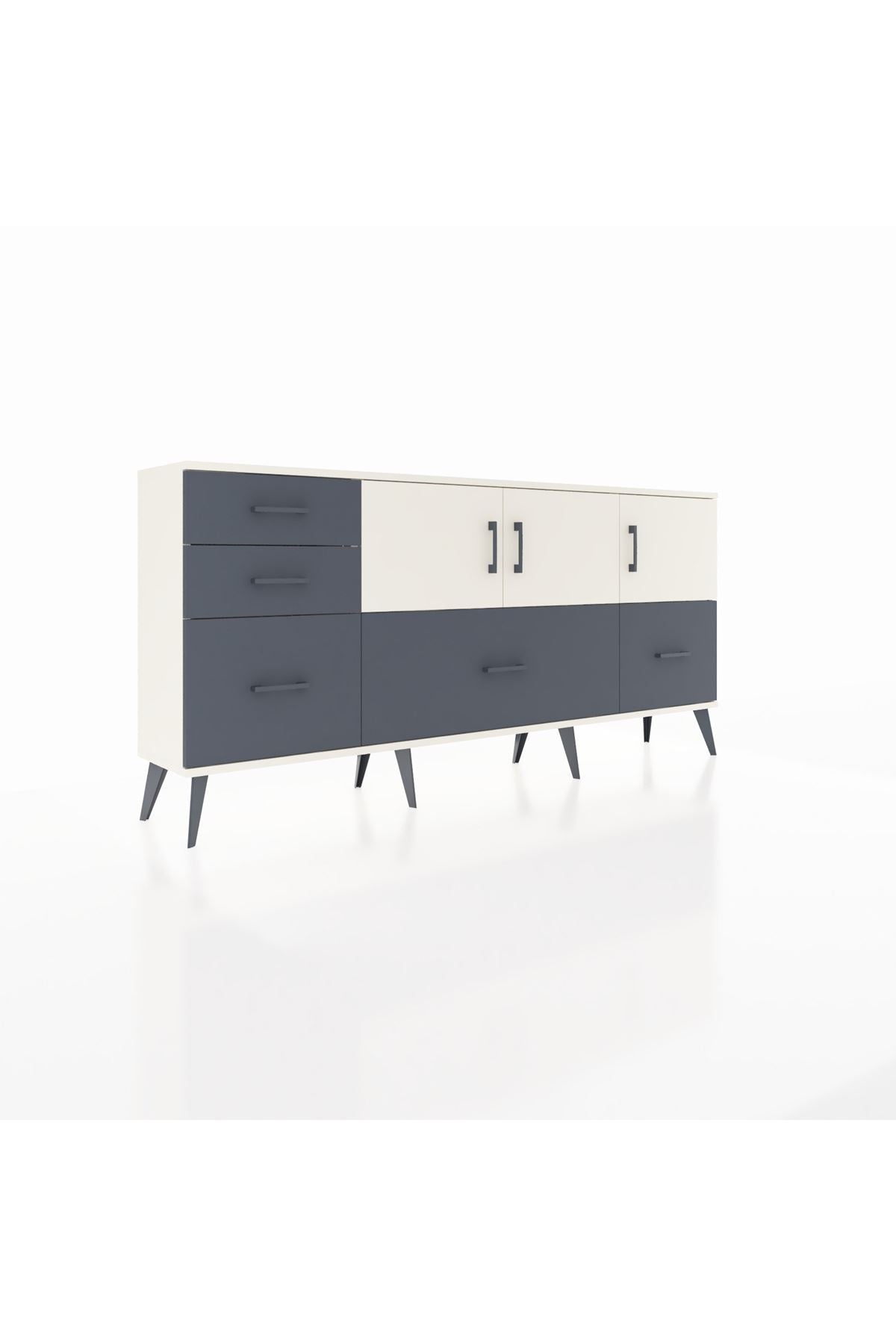Arges Konsol 2 Raflı 5 Çekmeceli 3 Kapaklı 176x30x83 - S148M030V05A