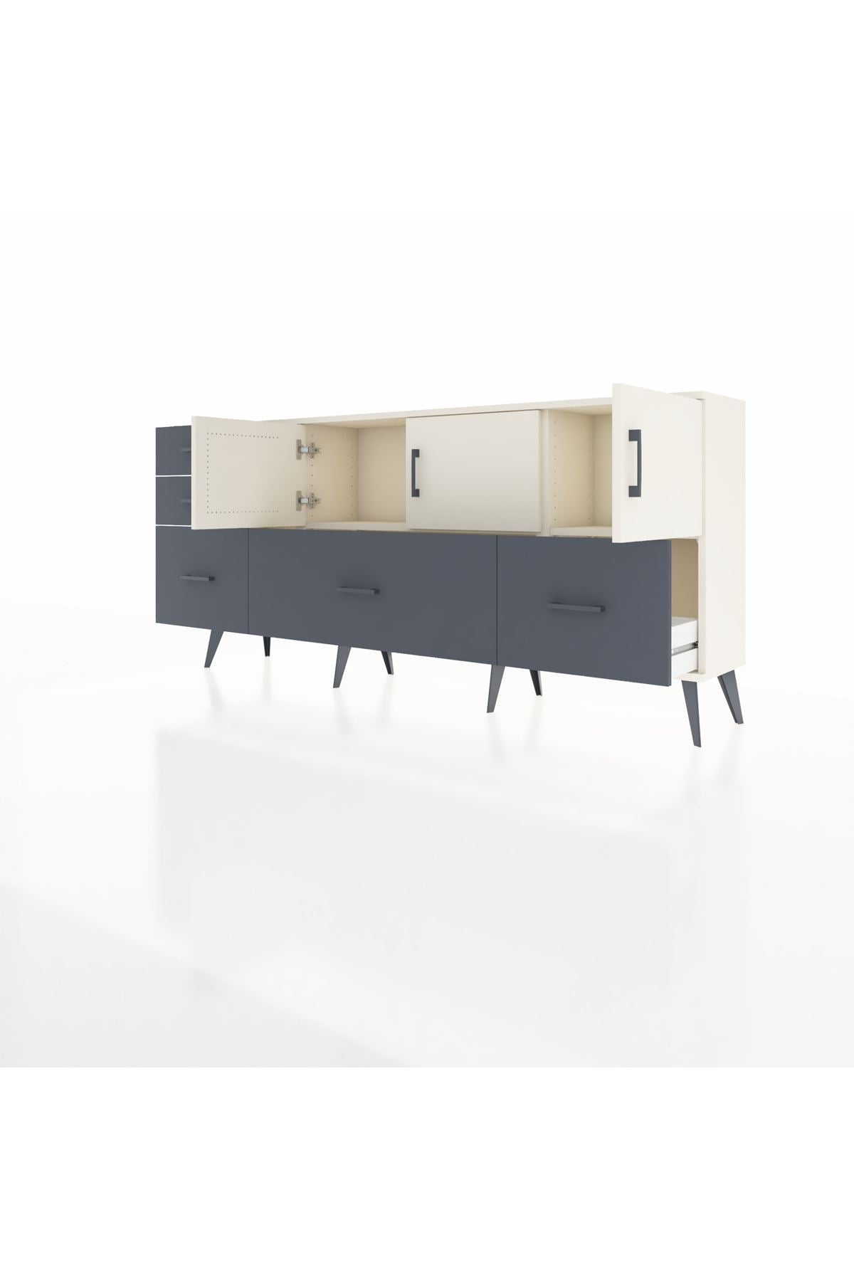 Arges Konsol 2 Raflı 5 Çekmeceli 3 Kapaklı 176x30x83 - S148M030V05A
