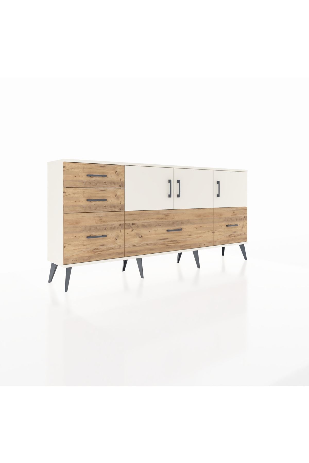 Arges Konsol 2 Raflı 5 Çekmeceli 3 Kapaklı 176x30x83 - S148M030V06A