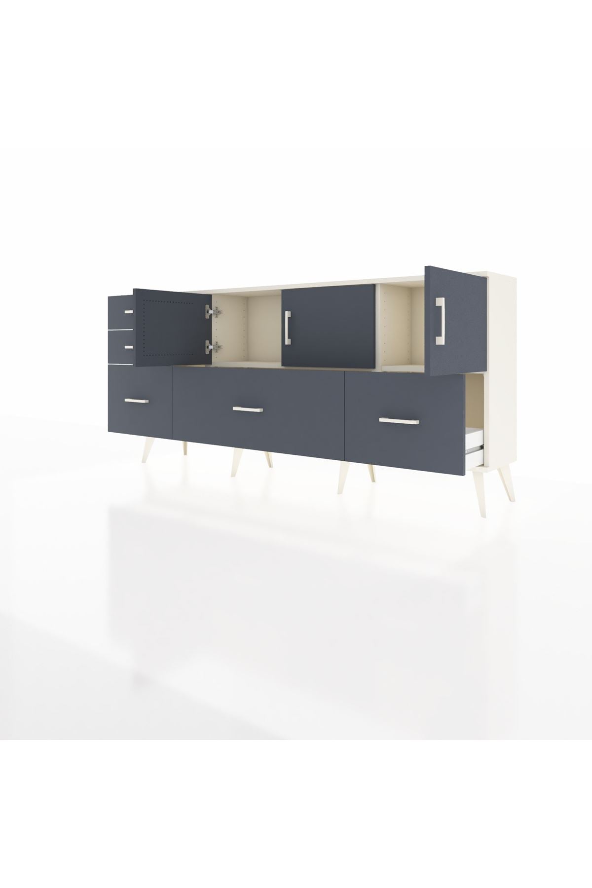 Arges Konsol 2 Raflı 5 Çekmeceli 3 Kapaklı 176x30x83 - S148M030V08A