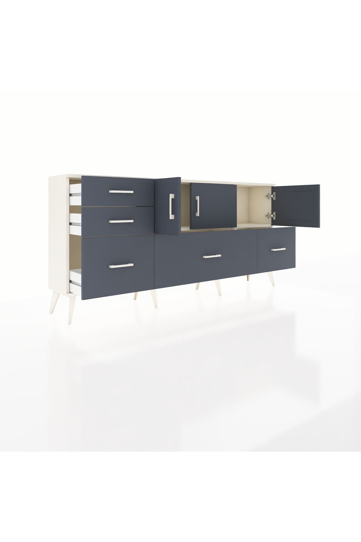 Arges Konsol 2 Raflı 5 Çekmeceli 3 Kapaklı 176x30x83 - S148M030V08A