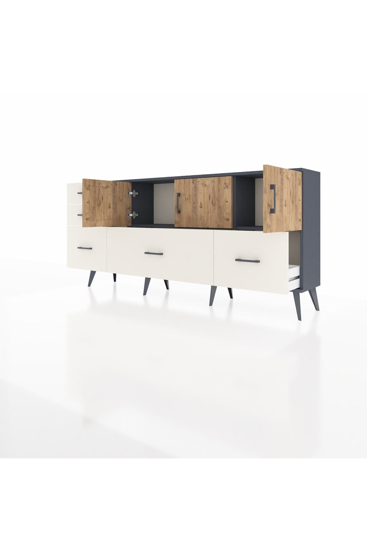 Arges Konsol 2 Raflı 5 Çekmeceli 3 Kapaklı 176x30x83 - S148M030V10A