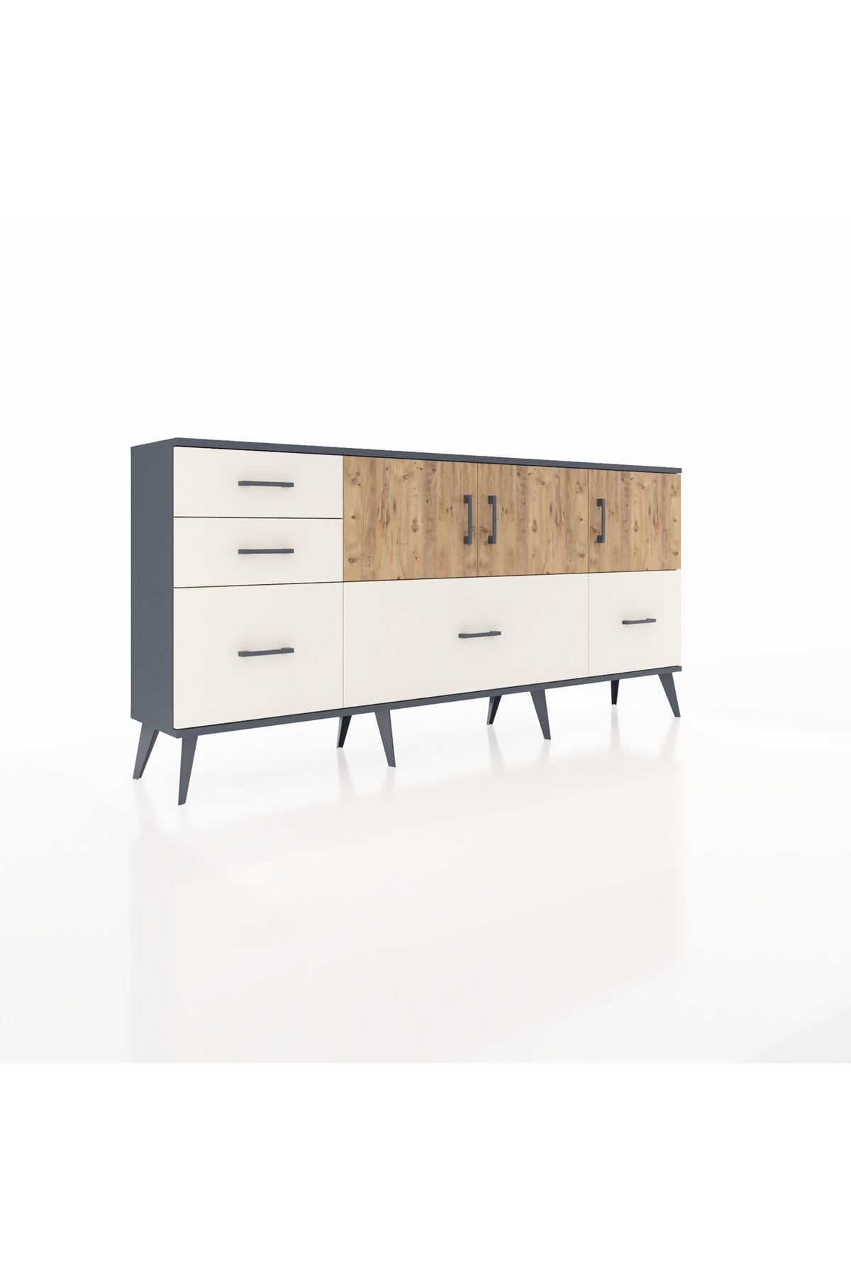 Arges Konsol 2 Raflı 5 Çekmeceli 3 Kapaklı 176x30x83 - S148M030V10A