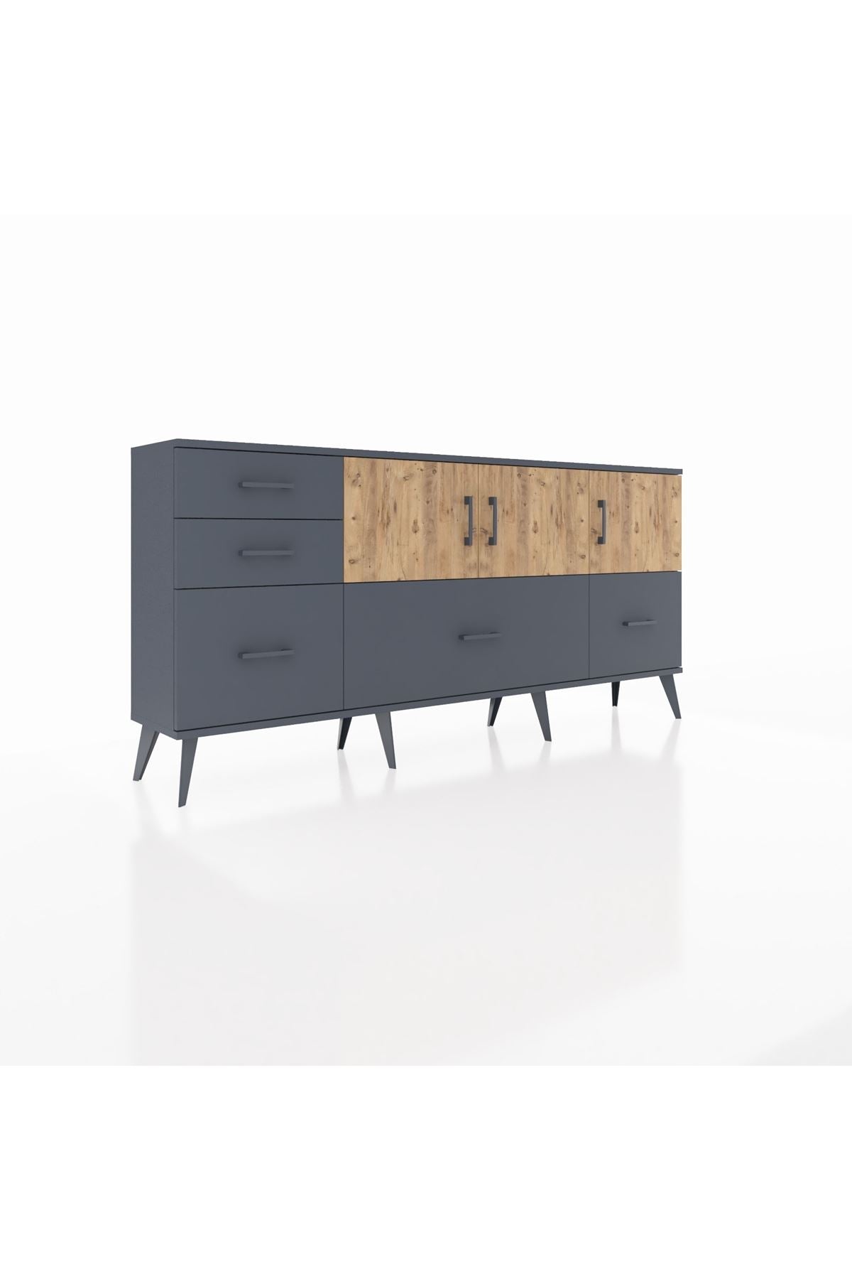Arges Konsol 2 Raflı 5 Çekmeceli 3 Kapaklı 176x30x83 - S148M030V11A