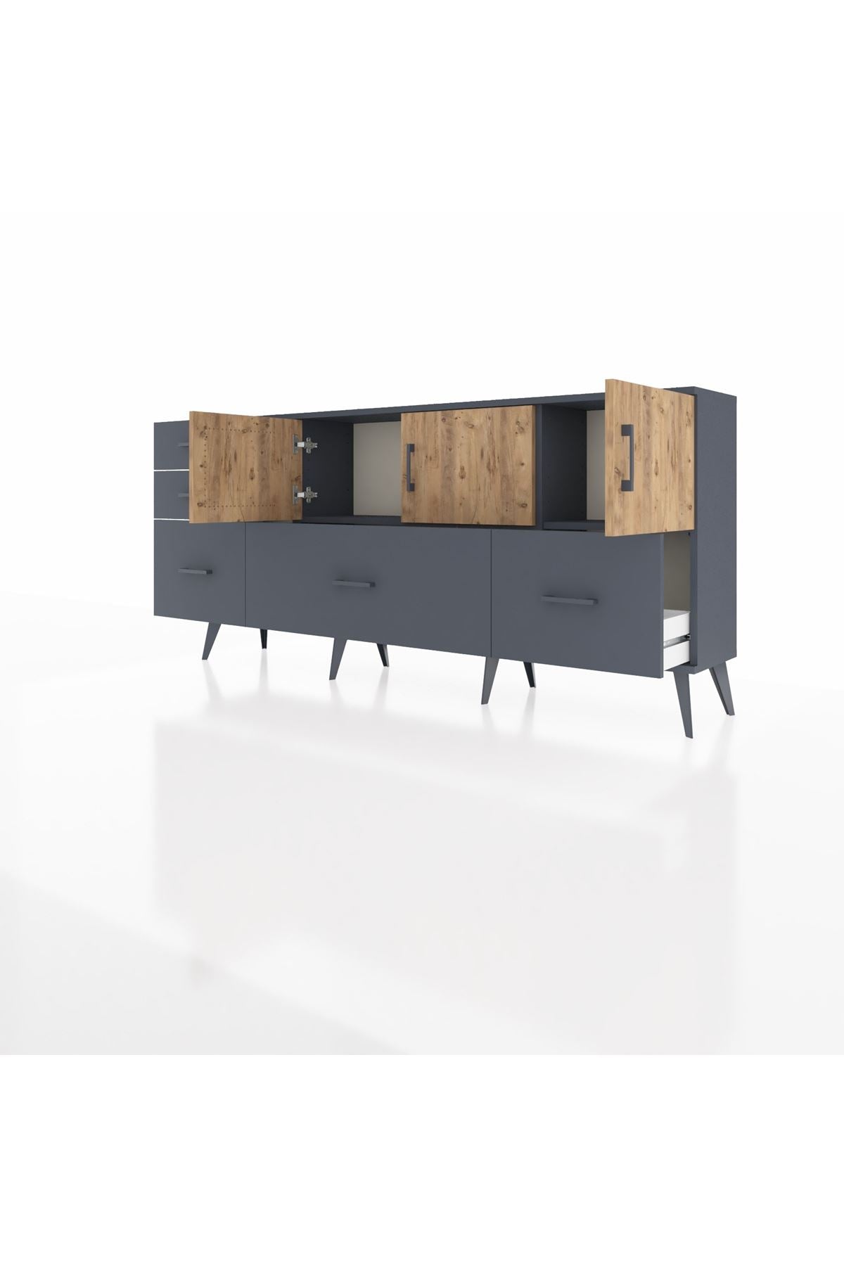 Arges Konsol 2 Raflı 5 Çekmeceli 3 Kapaklı 176x30x83 - S148M030V11A
