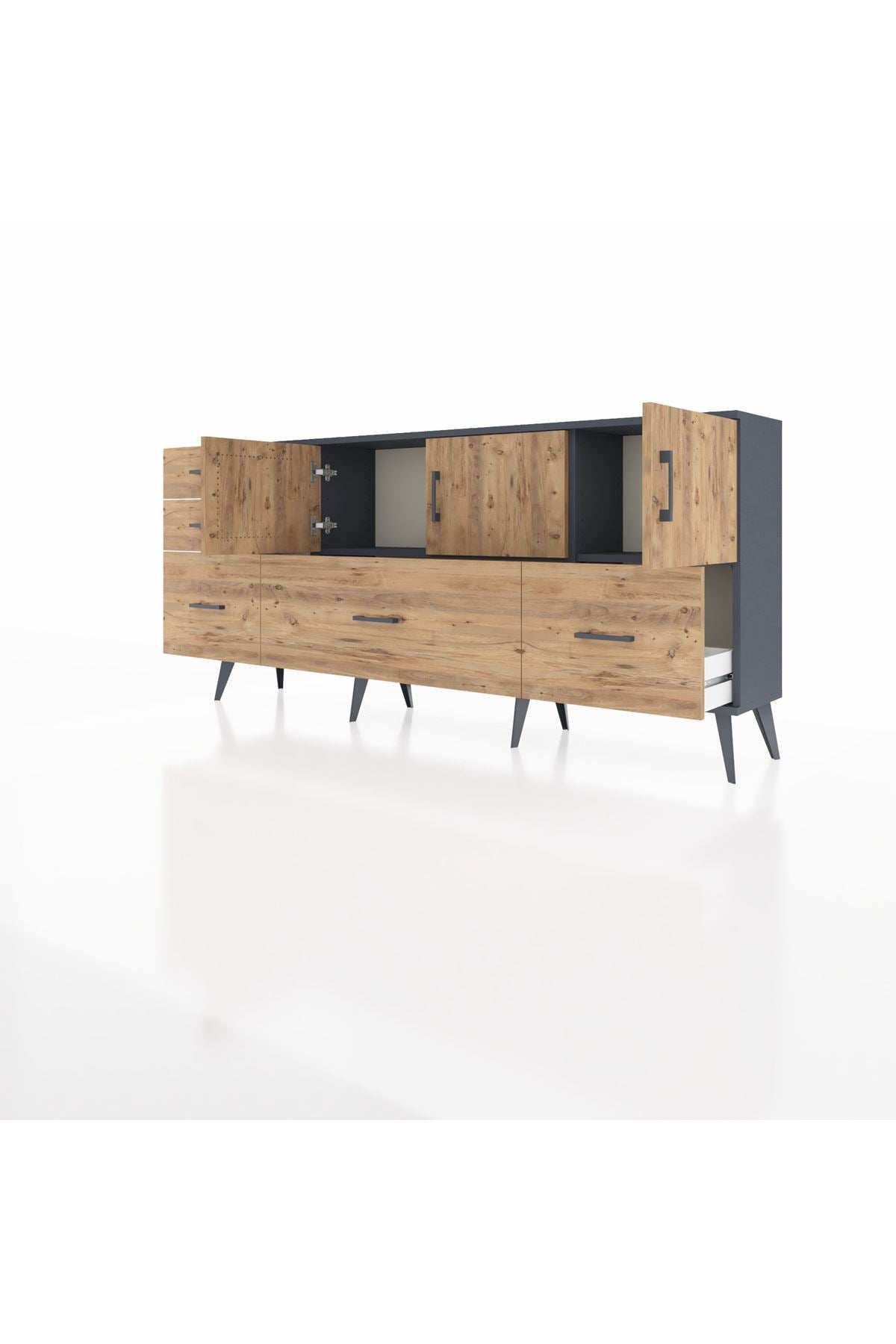 Arges Konsol 2 Raflı 5 Çekmeceli 3 Kapaklı 176x30x83 - S148M030V12A