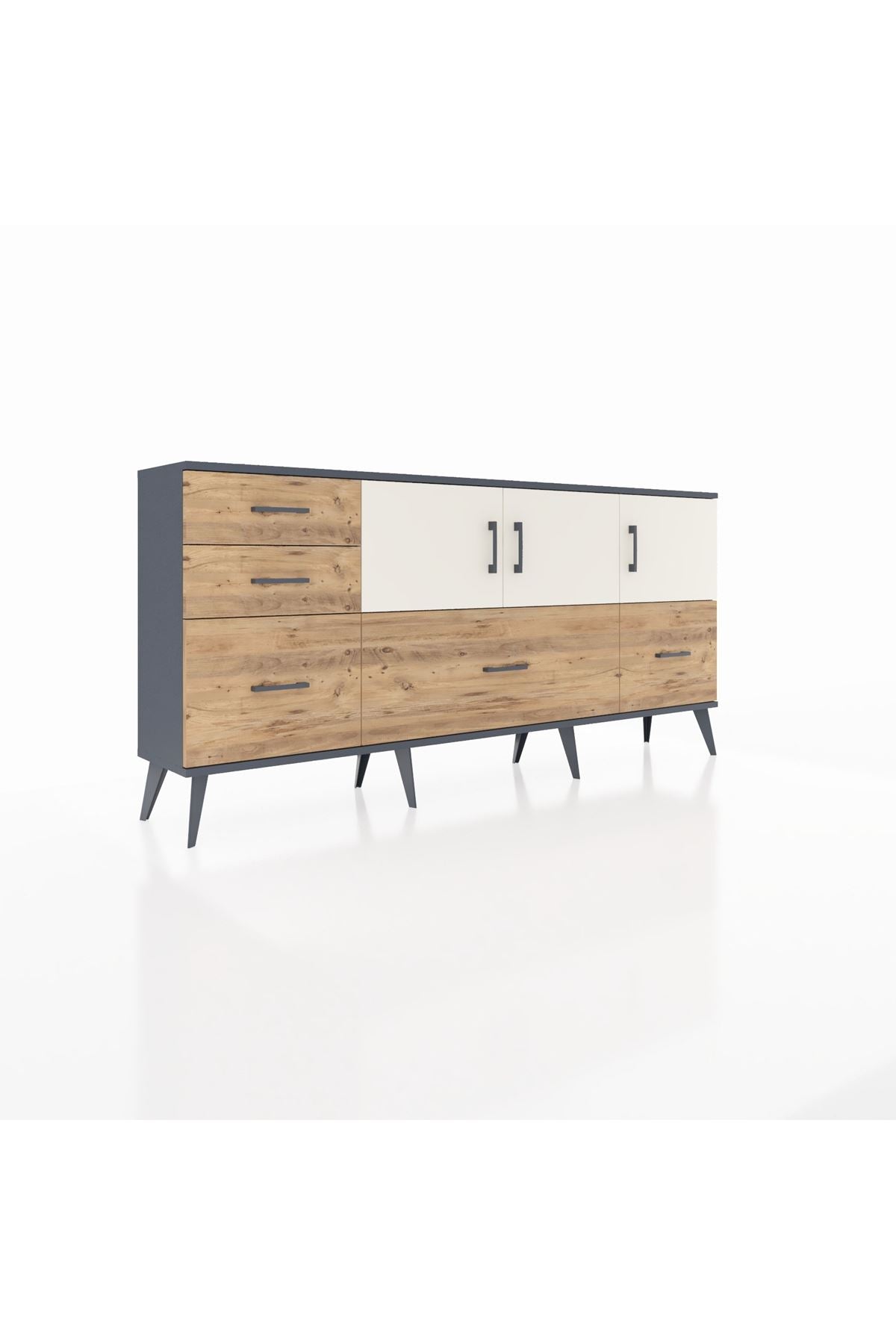 Arges Konsol 2 Raflı 5 Çekmeceli 3 Kapaklı 176x30x83 - S148M030V15A