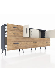 Arges Konsol 2 Raflı 5 Çekmeceli 3 Kapaklı 176x30x83 - S148M030V15A