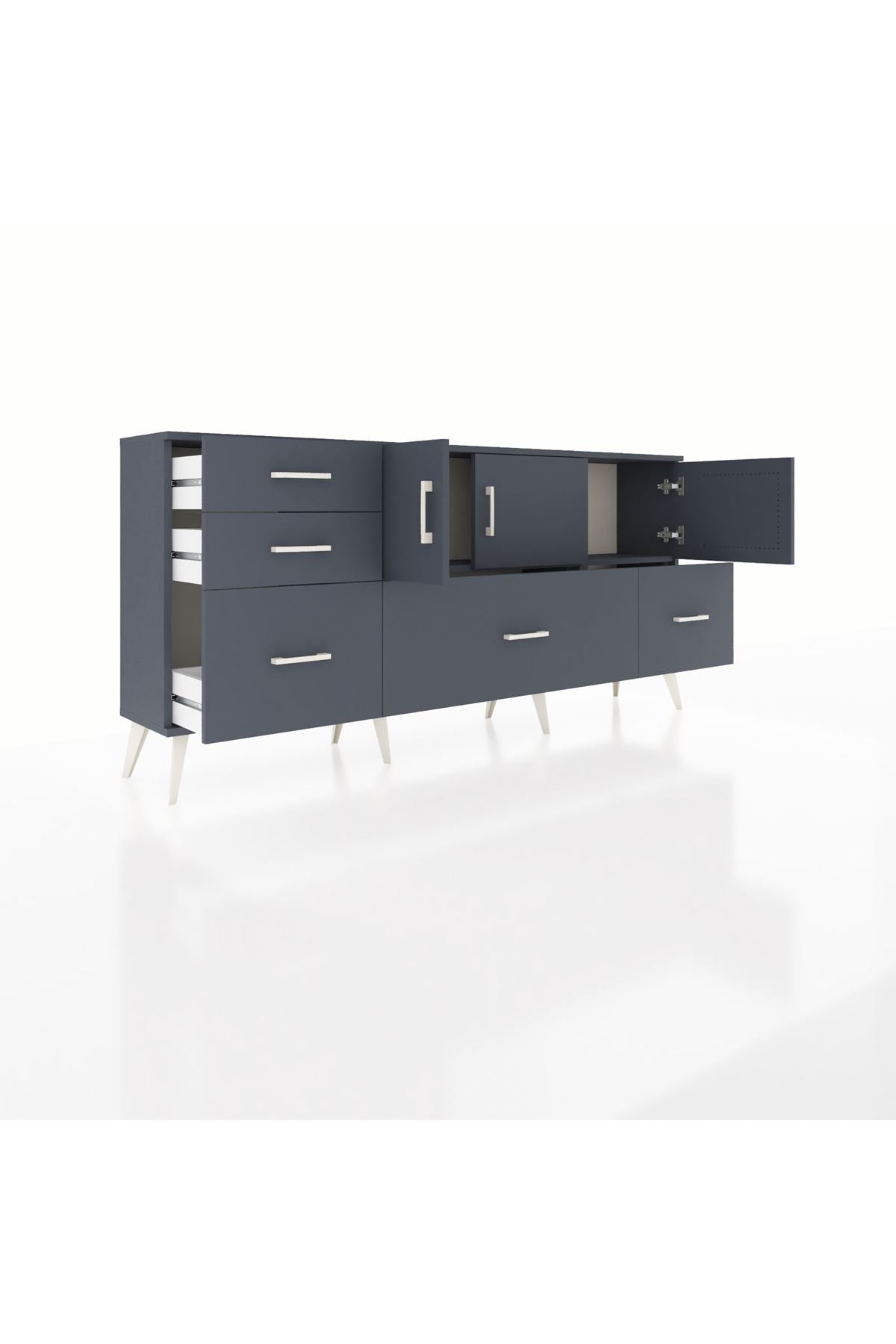 Arges Konsol 2 Raflı 5 Çekmeceli 3 Kapaklı 176x30x83 - S148M030V17A