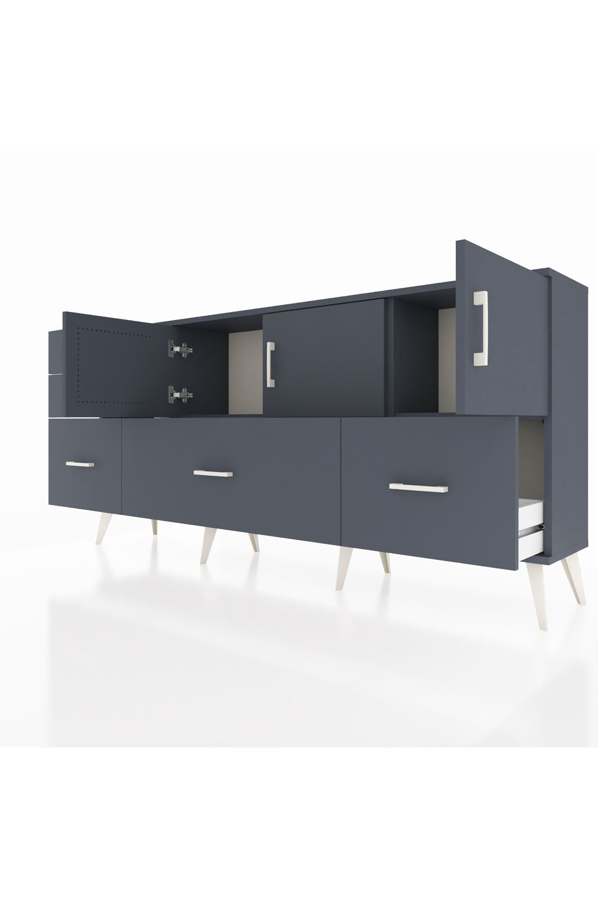Arges Konsol 2 Raflı 5 Çekmeceli 3 Kapaklı 176x30x83 - S148M030V17A