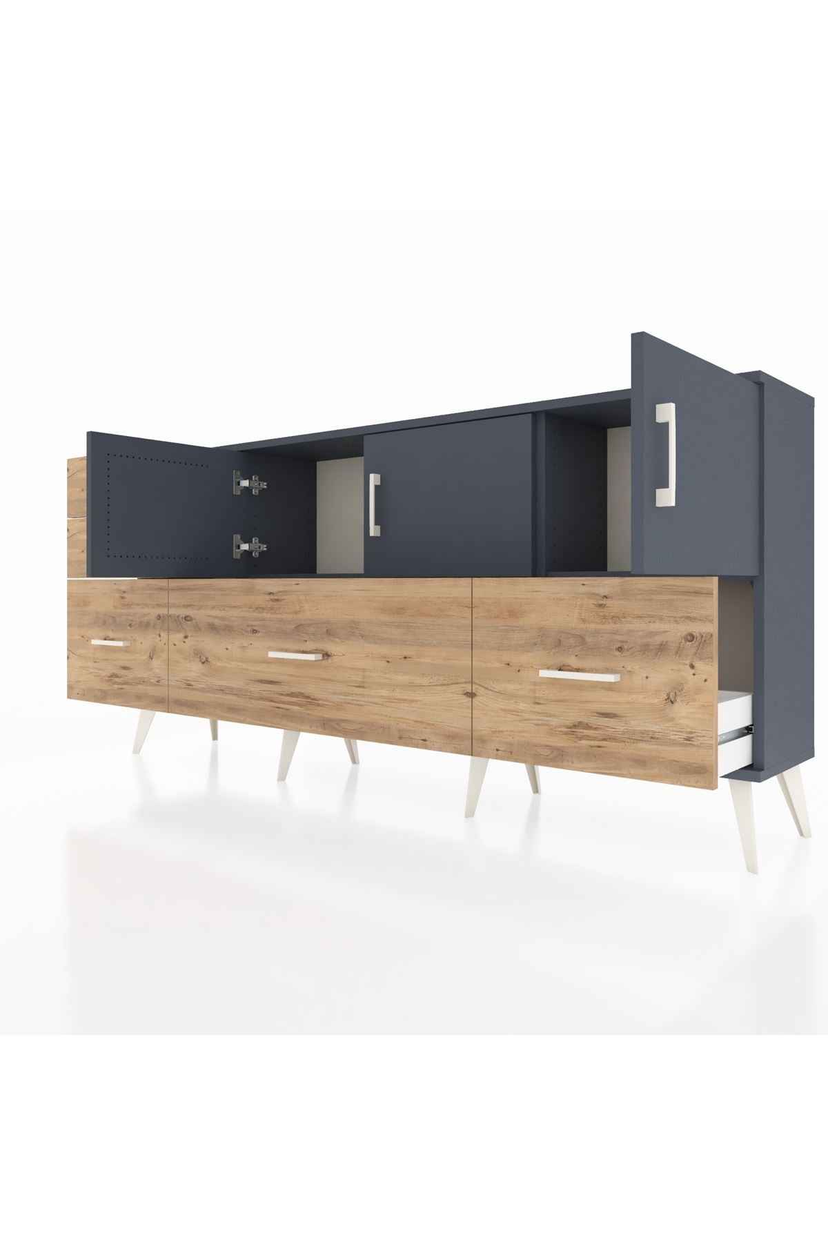 Arges Konsol 2 Raflı 5 Çekmeceli 3 Kapaklı 176x30x83 - S148M030V18A