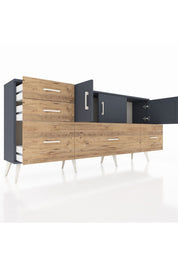 Arges Konsol 2 Raflı 5 Çekmeceli 3 Kapaklı 176x30x83 - S148M030V18A