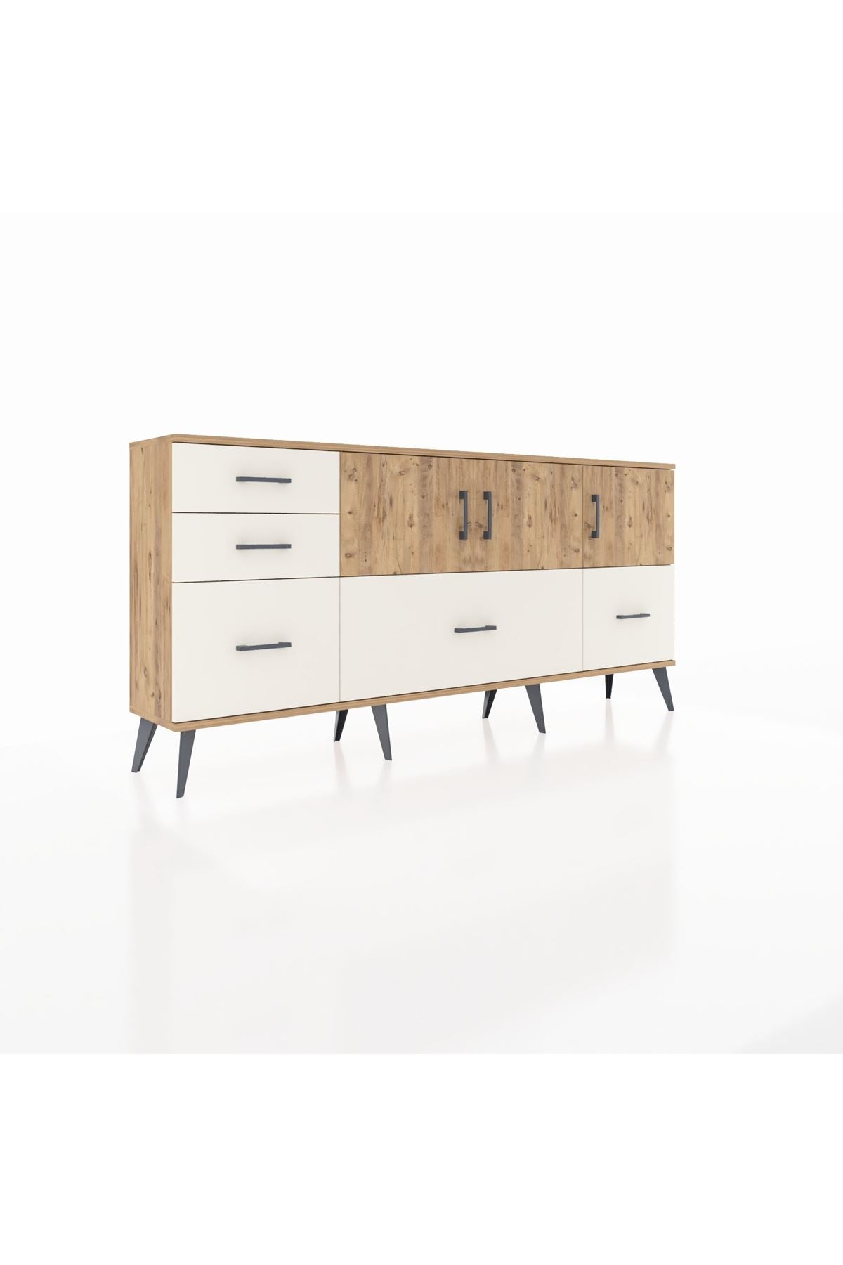 Arges Konsol 2 Raflı 5 Çekmeceli 3 Kapaklı 176x30x83 - S148M030V19A