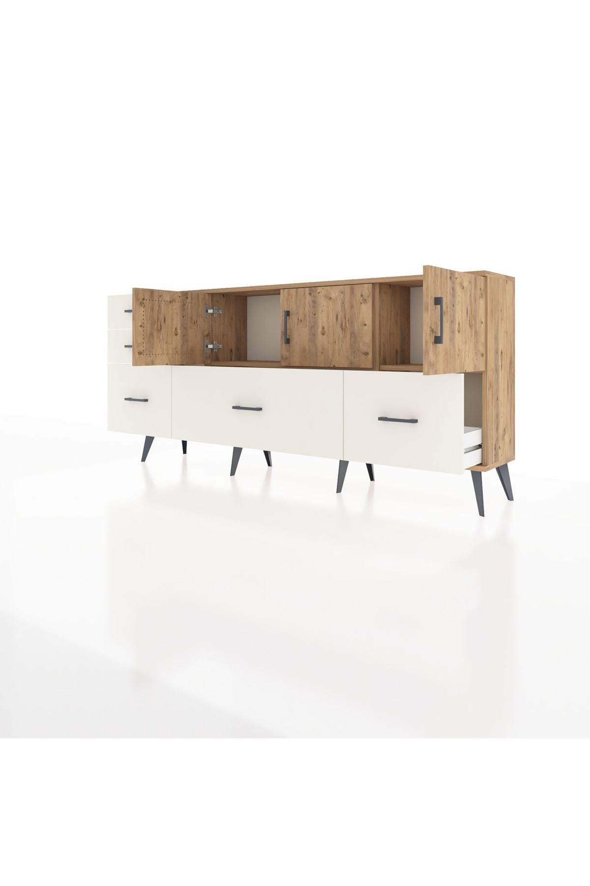 Arges Konsol 2 Raflı 5 Çekmeceli 3 Kapaklı 176x30x83 - S148M030V19A
