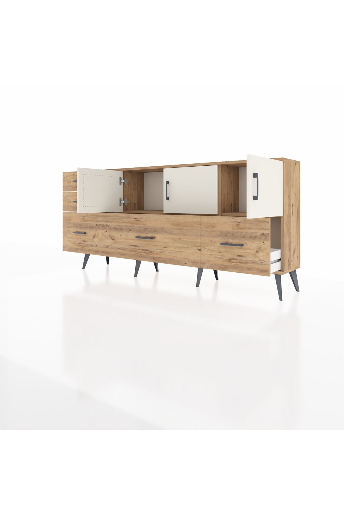 Arges Konsol 2 Raflı 5 Çekmeceli 3 Kapaklı 176x30x83 - S148M030V24A