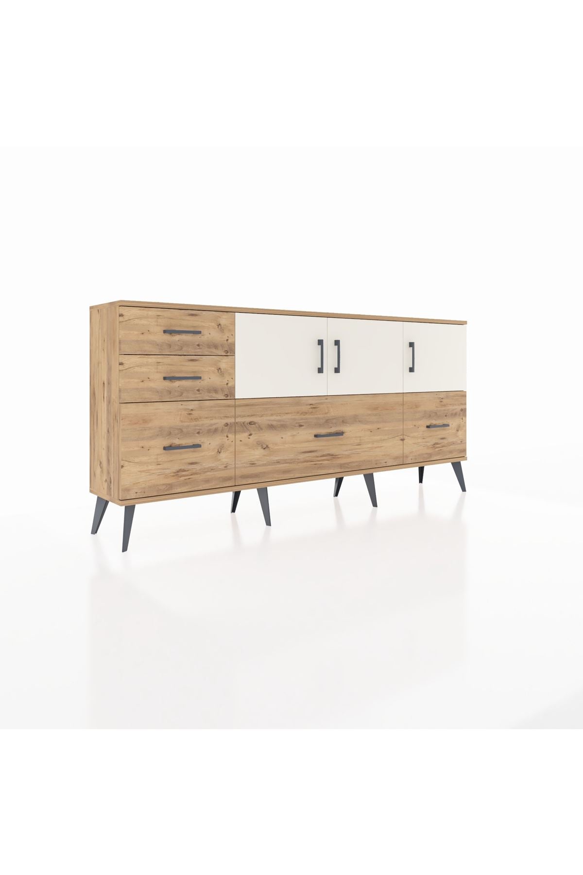 Arges Konsol 2 Raflı 5 Çekmeceli 3 Kapaklı 176x30x83 - S148M030V24A