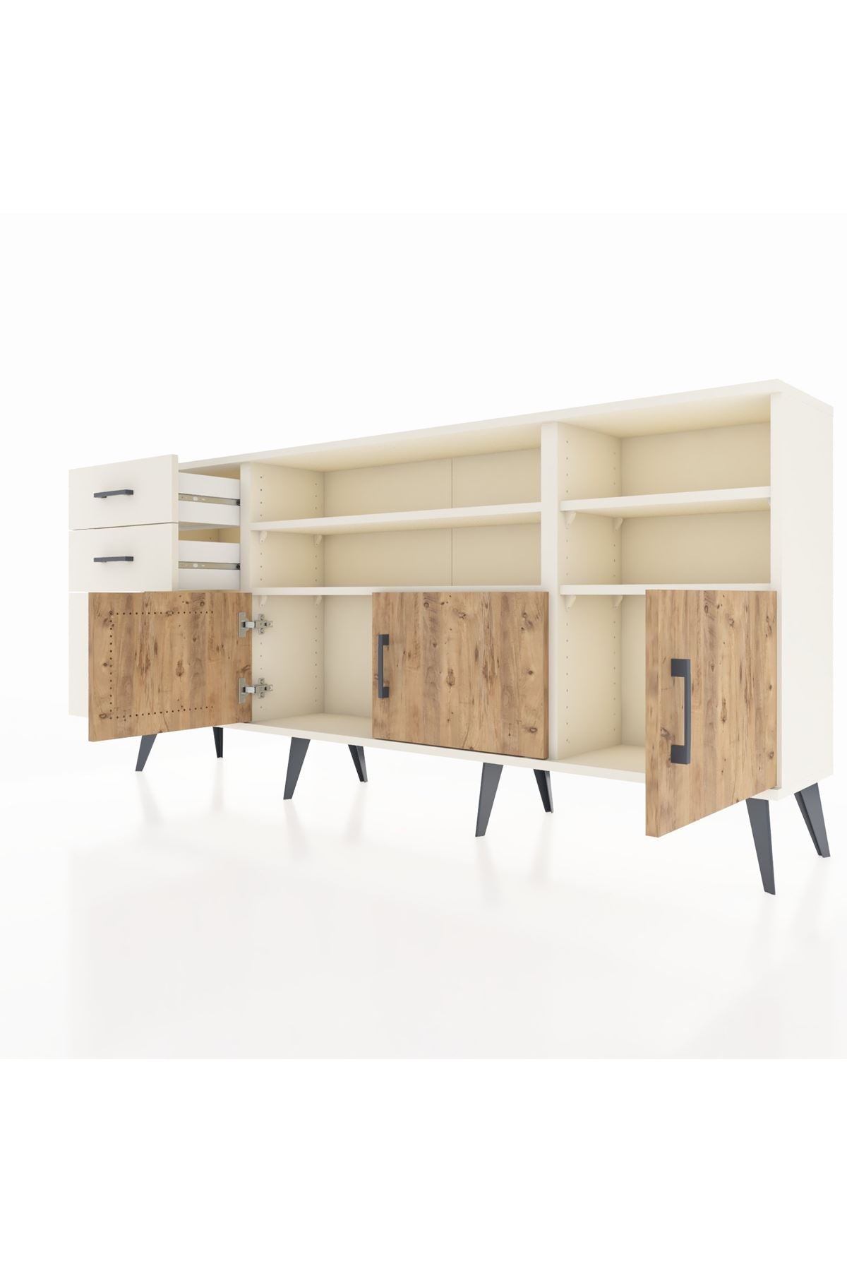 Arges Konsol 4 Raflı 3 Çekmeceli 3 Kapaklı 176x30x83 - S148M031V01A