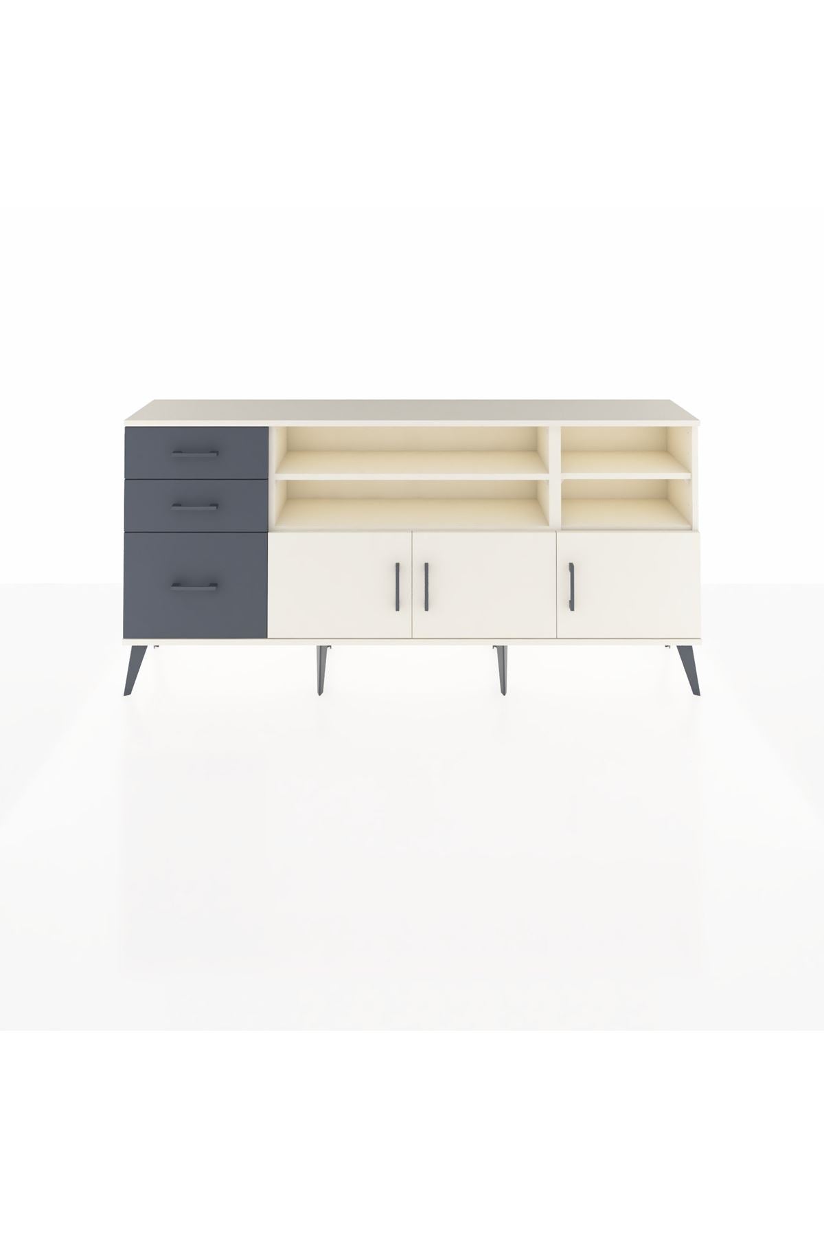 Arges Konsol 4 Raflı 3 Çekmeceli 3 Kapaklı 176x30x83 - S148M031V05A