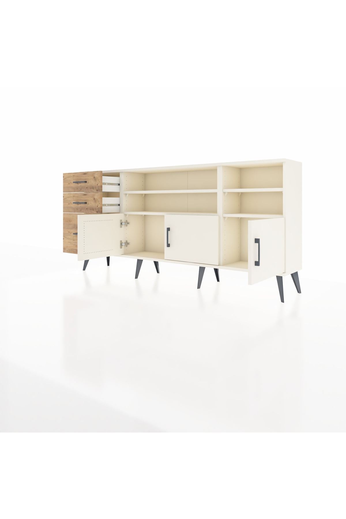 Arges Konsol 4 Raflı 3 Çekmeceli 3 Kapaklı 176x30x83 - S148M031V06A