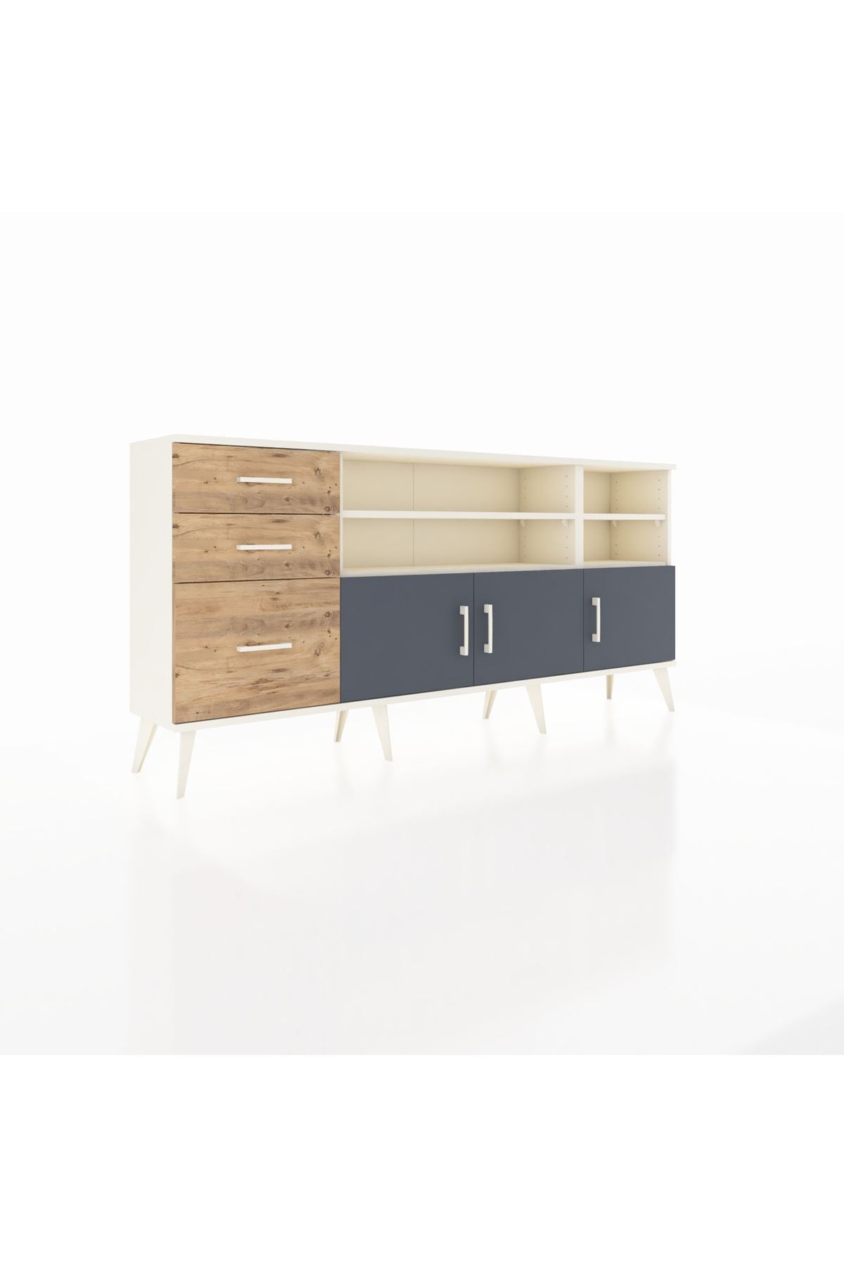 Arges Konsol 4 Raflı 3 Çekmeceli 3 Kapaklı 176x30x83 - S148M031V09A