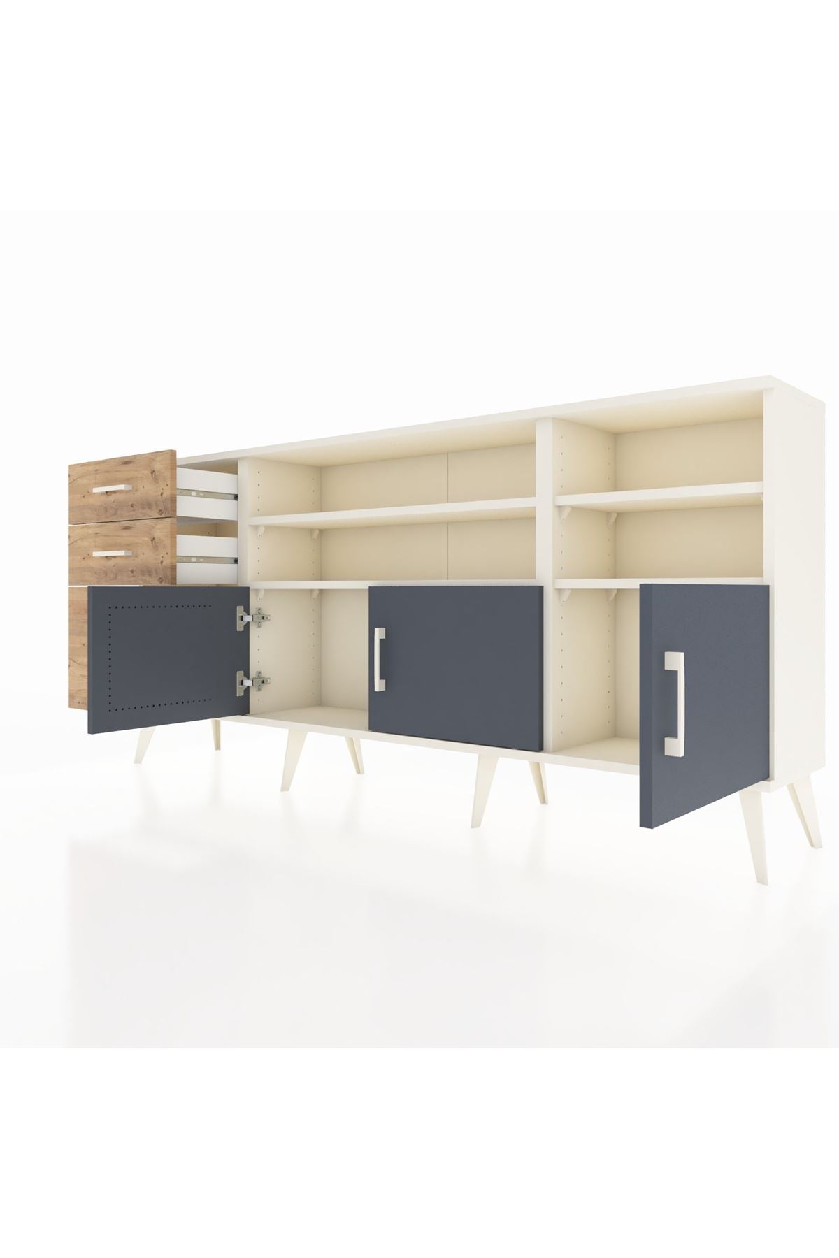 Arges Konsol 4 Raflı 3 Çekmeceli 3 Kapaklı 176x30x83 - S148M031V09A