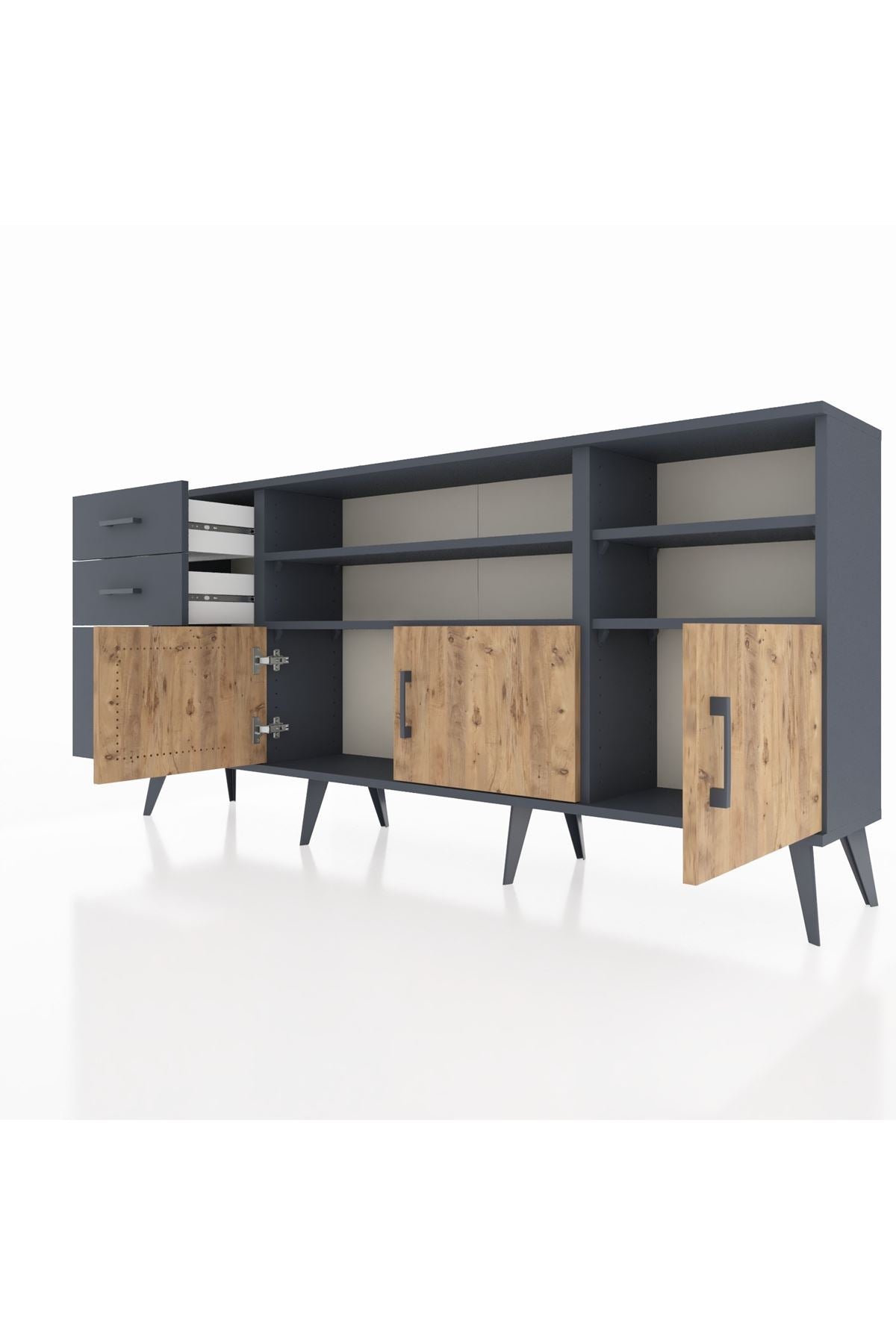 Arges Konsol 4 Raflı 3 Çekmeceli 3 Kapaklı 176x30x83 - S148M031V11A