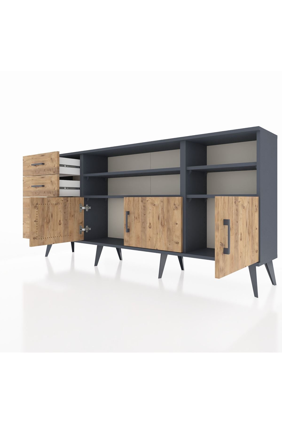 Arges Konsol 4 Raflı 3 Çekmeceli 3 Kapaklı 176x30x83 - S148M031V12A