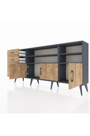 Arges Konsol 4 Raflı 3 Çekmeceli 3 Kapaklı 176x30x83 - S148M031V12A