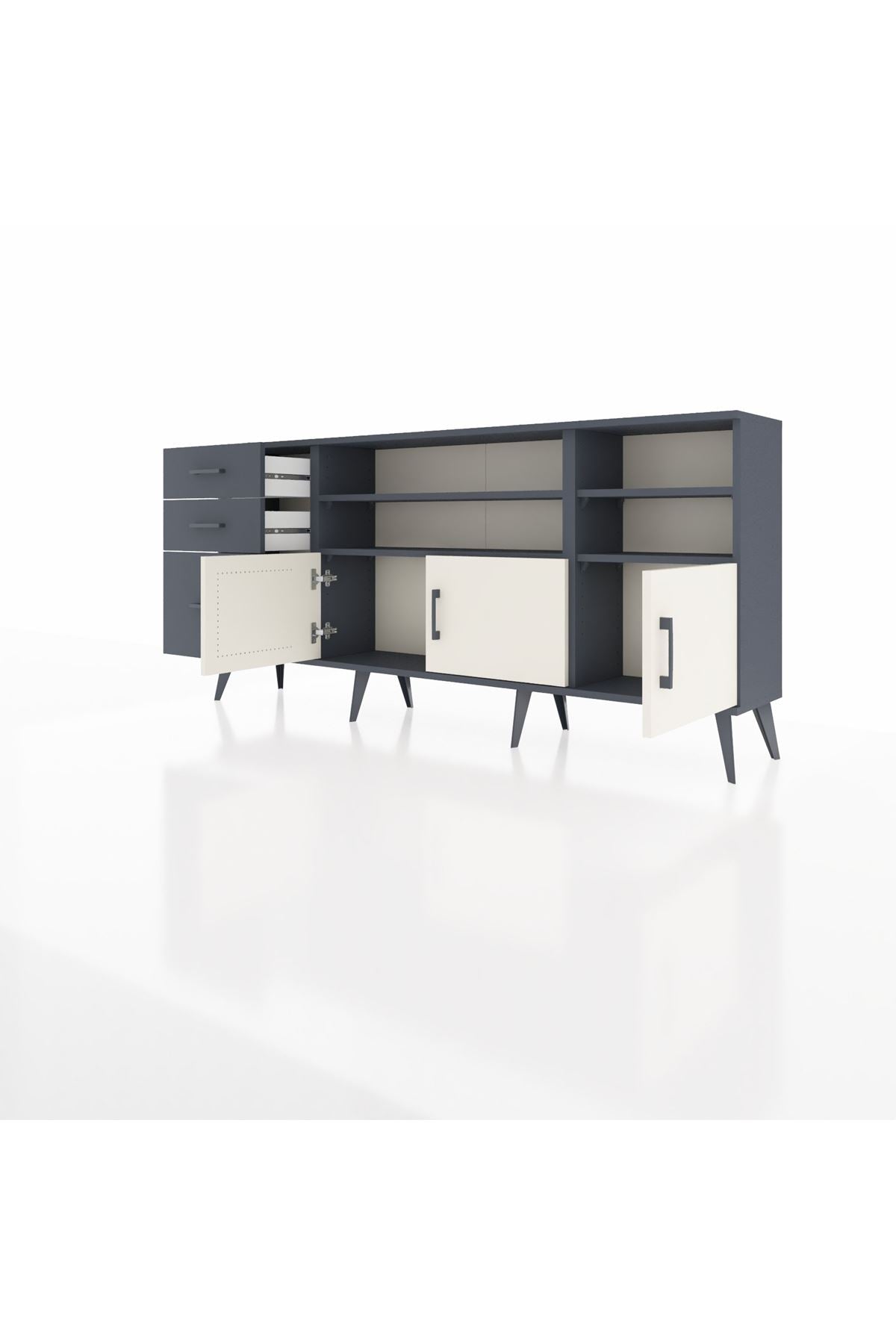 Arges Konsol 4 Raflı 3 Çekmeceli 3 Kapaklı 176x30x83 - S148M031V14A