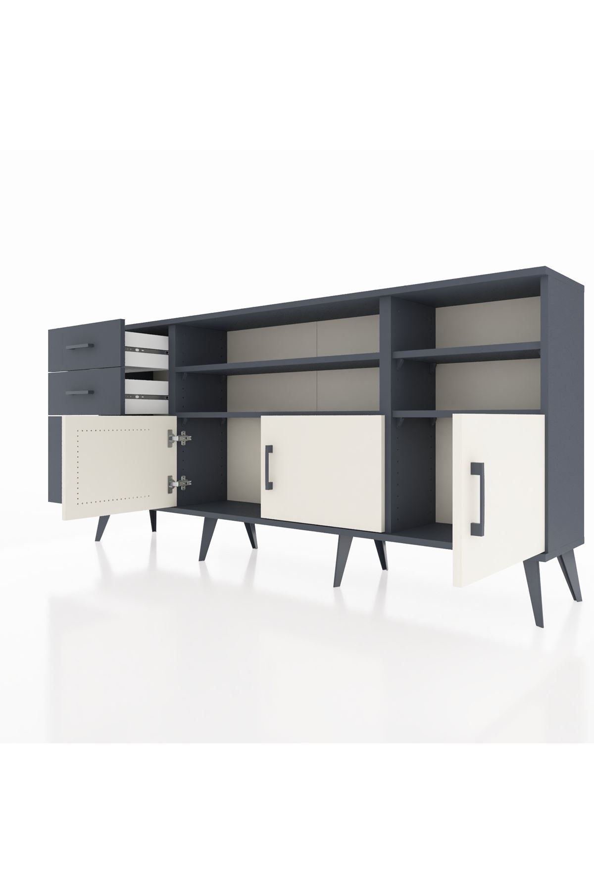 Arges Konsol 4 Raflı 3 Çekmeceli 3 Kapaklı 176x30x83 - S148M031V14A