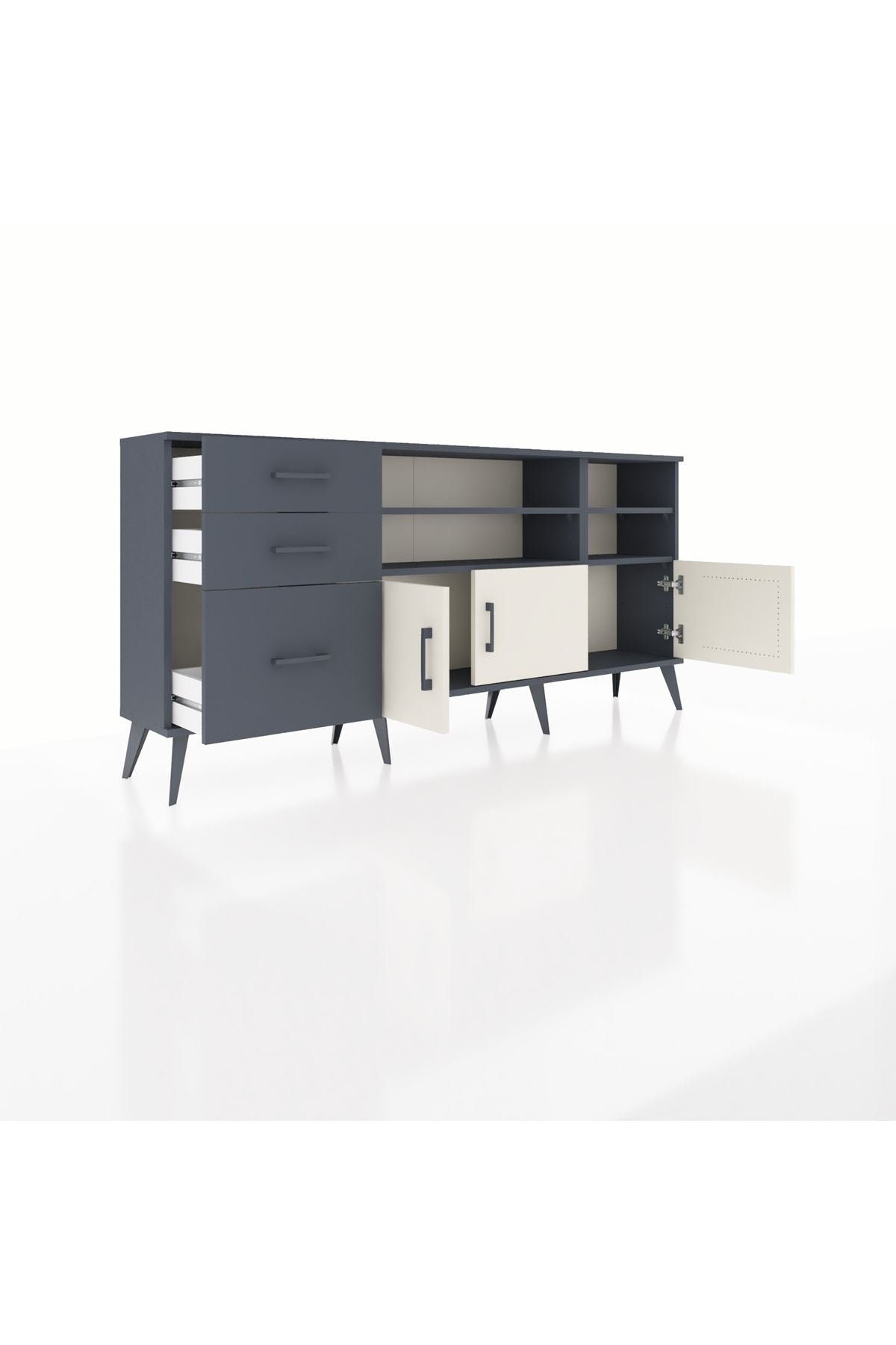 Arges Konsol 4 Raflı 3 Çekmeceli 3 Kapaklı 176x30x83 - S148M031V14A