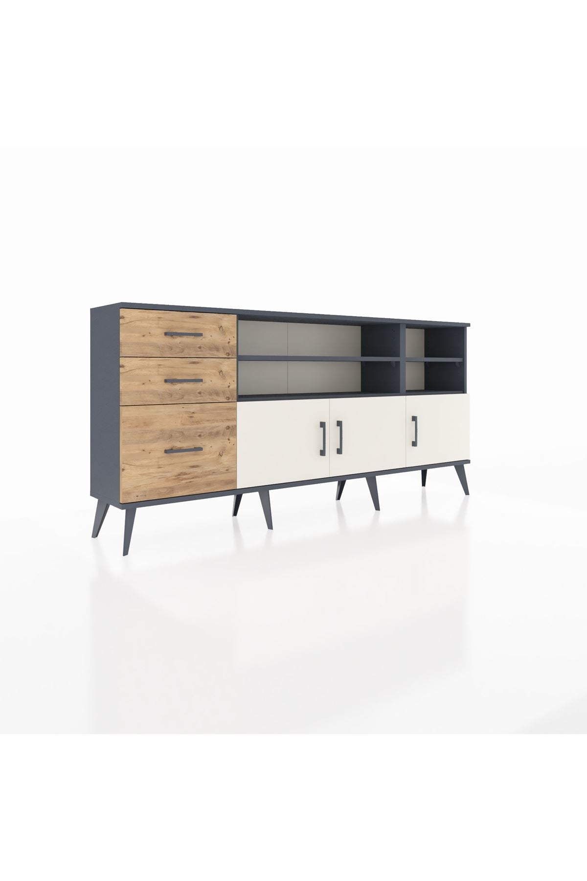 Arges Konsol 4 Raflı 3 Çekmeceli 3 Kapaklı 176x30x83 - S148M031V15A