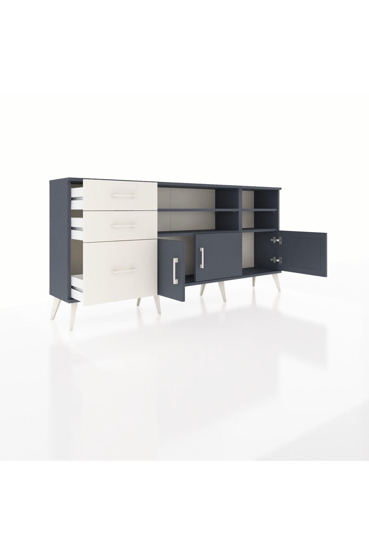 Arges Konsol 4 Raflı 3 Çekmeceli 3 Kapaklı 176x30x83 - S148M031V16A