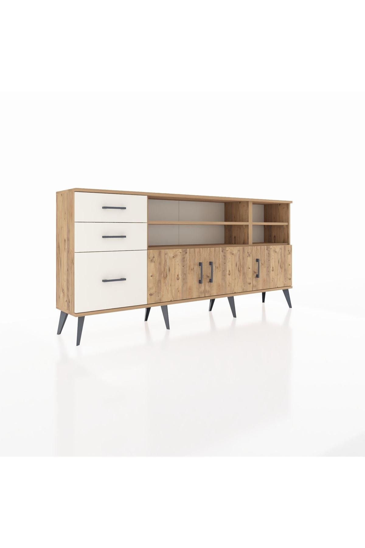 Arges Konsol 4 Raflı 3 Çekmeceli 3 Kapaklı 176x30x83 - S148M031V19A
