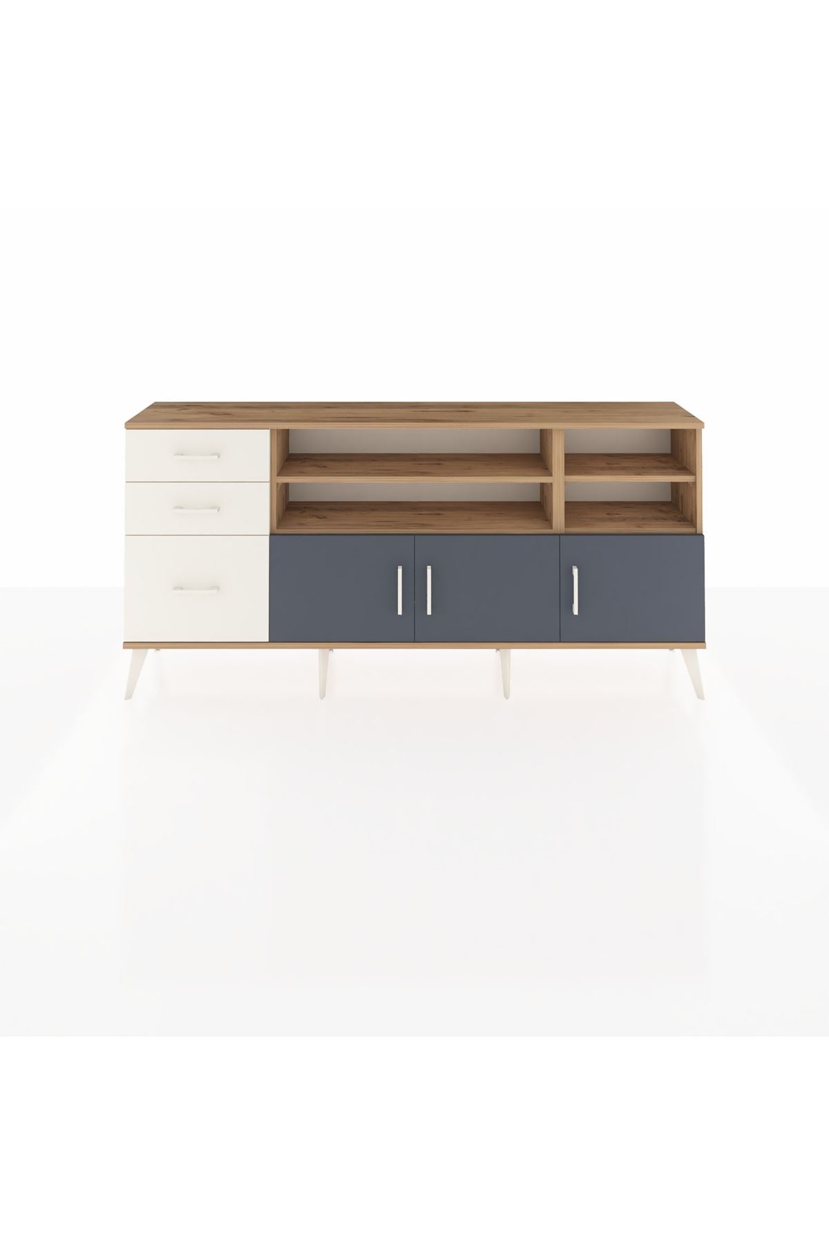 Arges Konsol 4 Raflı 3 Çekmeceli 3 Kapaklı 176x30x83 - S148M031V25A