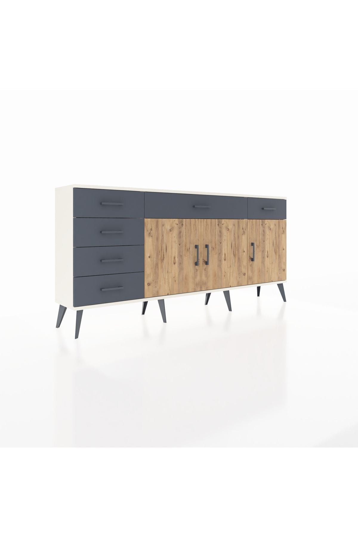 Arges Konsol 2 Raflı 6 Çekmeceli 3 Kapaklı 176x30x83 - S148M032V02A
