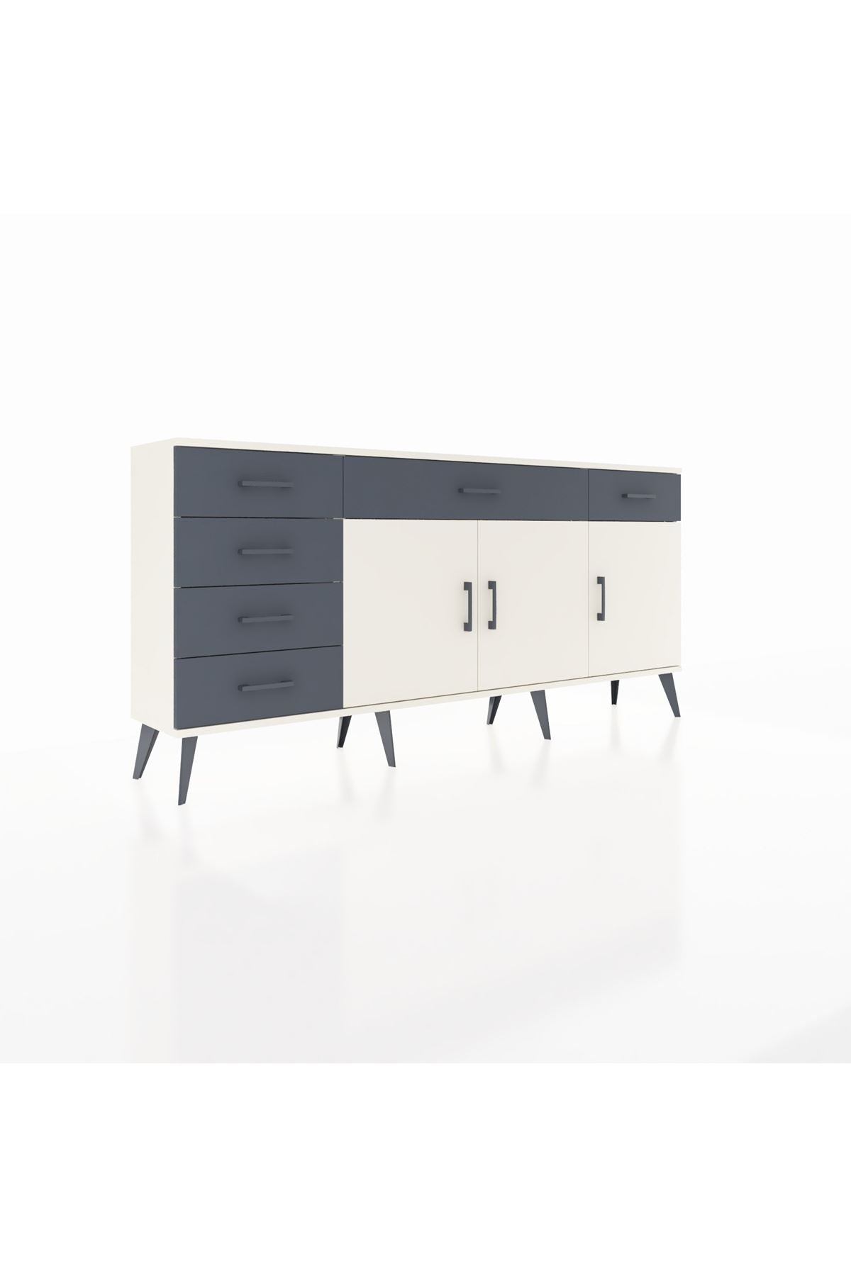 Arges Konsol 2 Raflı 6 Çekmeceli 3 Kapaklı 176x30x83 - S148M032V05A