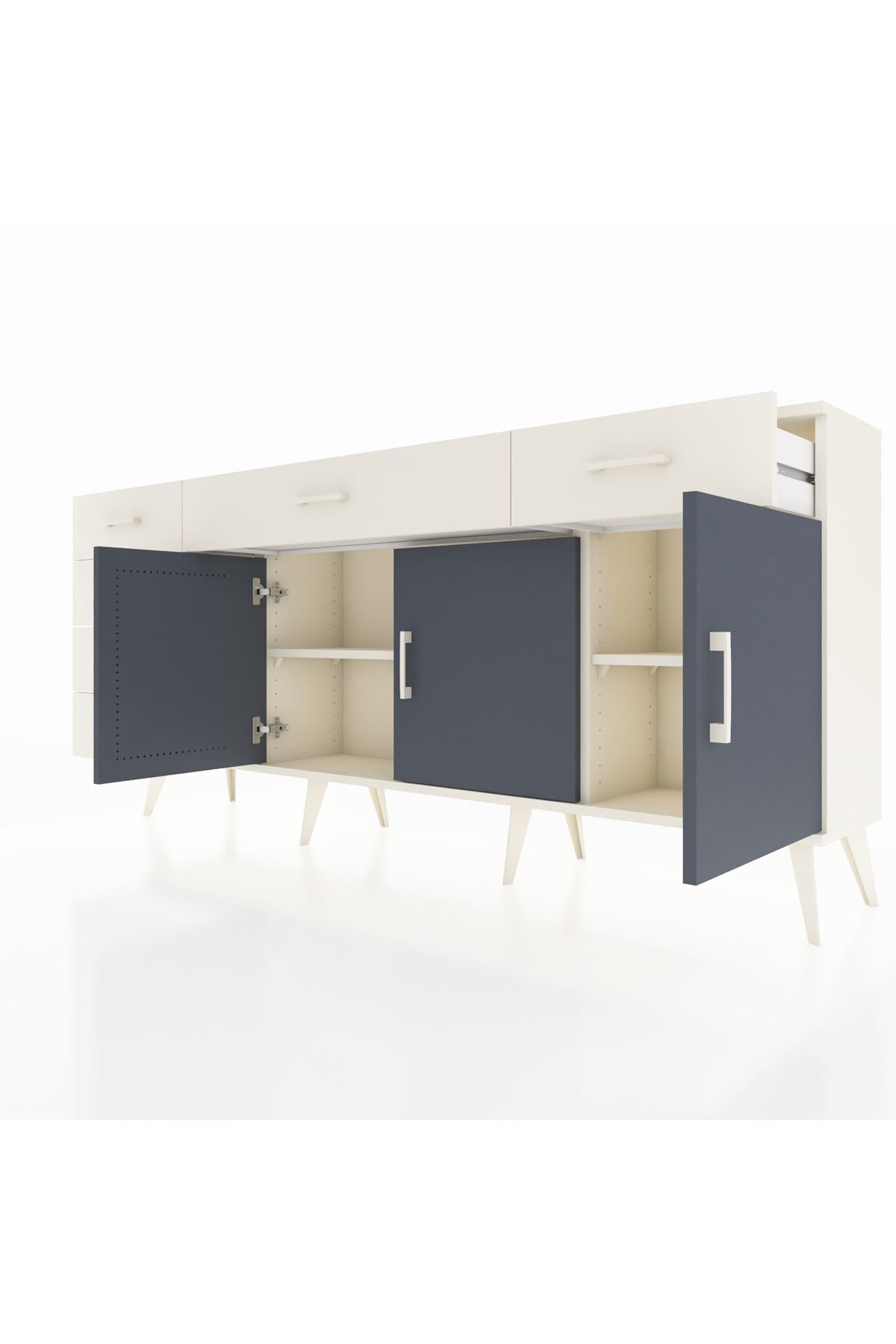 Arges Konsol 2 Raflı 6 Çekmeceli 3 Kapaklı 176x30x83 - S148M032V07A