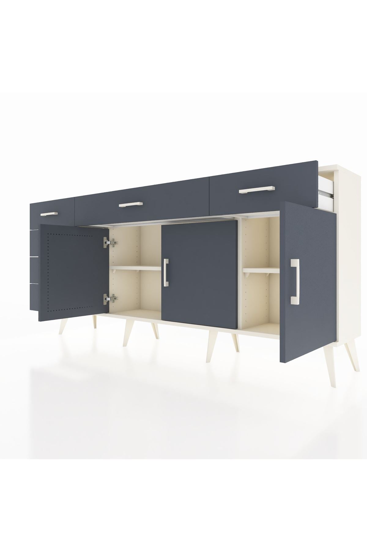 Arges Konsol 2 Raflı 6 Çekmeceli 3 Kapaklı 176x30x83 - S148M032V08A