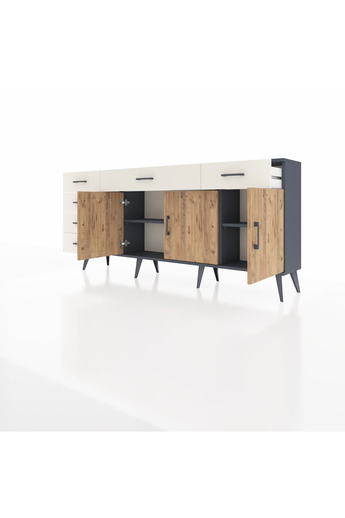 Arges Konsol 2 Raflı 6 Çekmeceli 3 Kapaklı 176x30x83 - S148M032V10A
