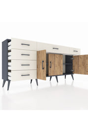 Arges Konsol 2 Raflı 6 Çekmeceli 3 Kapaklı 176x30x83 - S148M032V10A