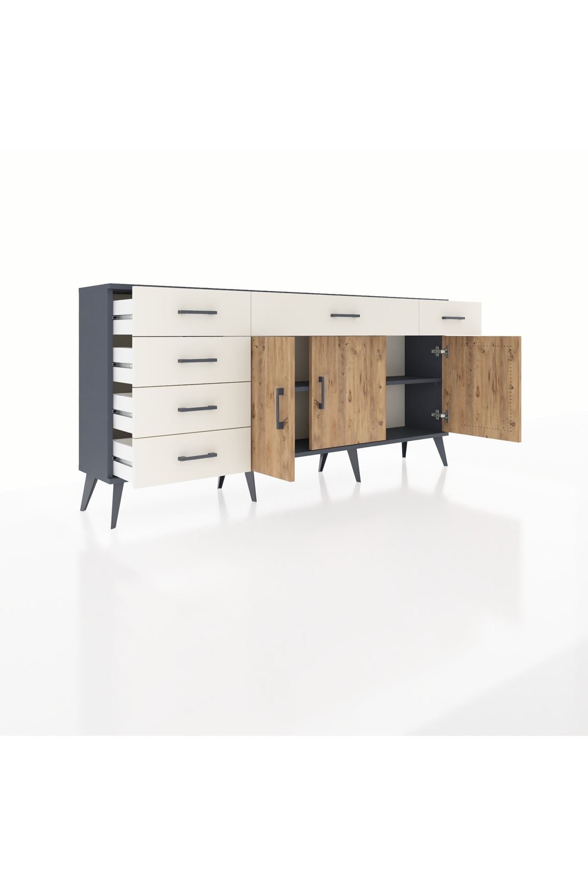 Arges Konsol 2 Raflı 6 Çekmeceli 3 Kapaklı 176x30x83 - S148M032V10A